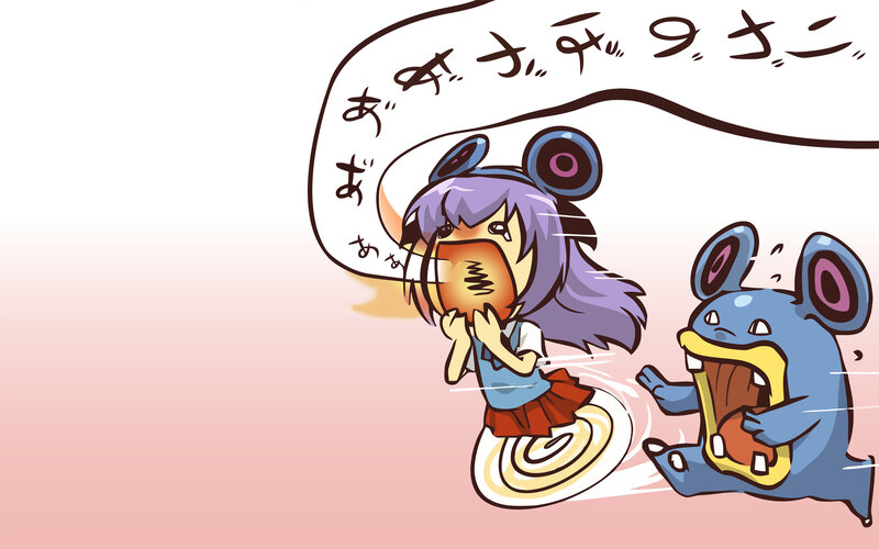Girl and Pokémon eating
