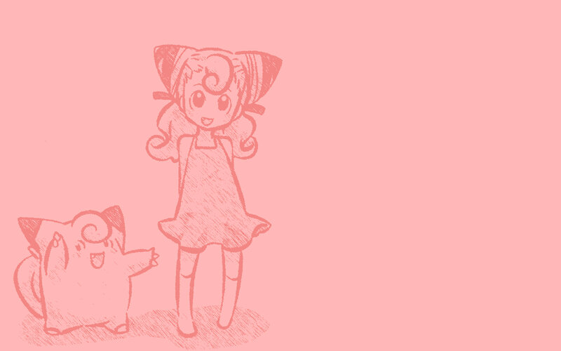 girl and pokémon sketch