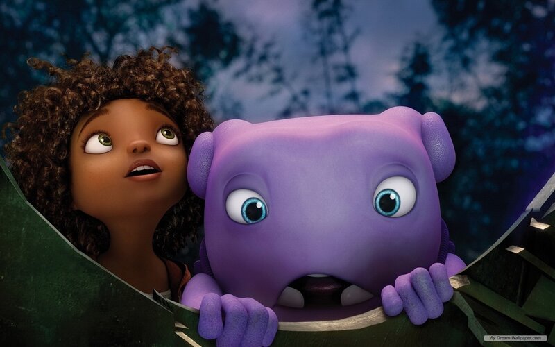Girl and Purple Alien — Curious