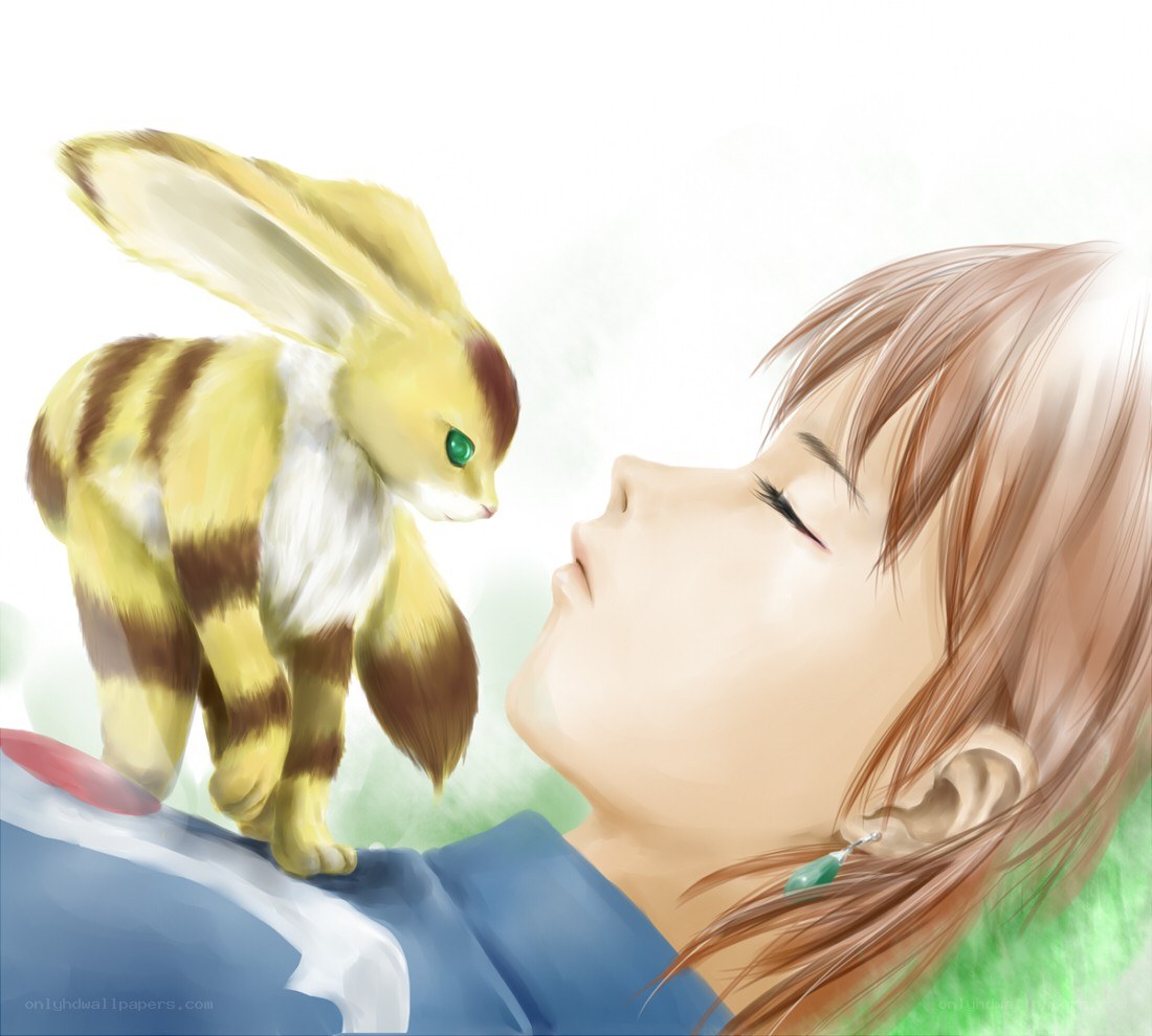 girl and rabbit companion