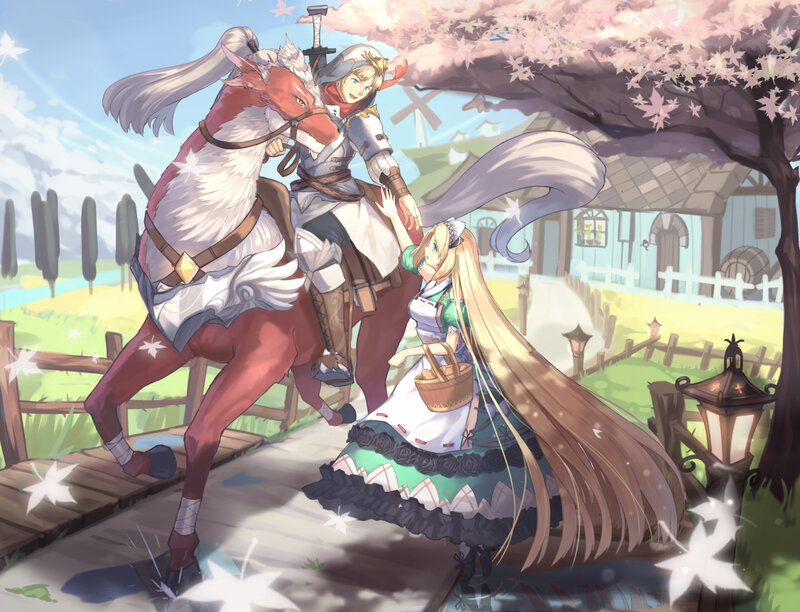 Girl and Rider on Horse