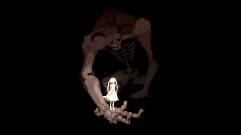 Girl and Skeleton Monster