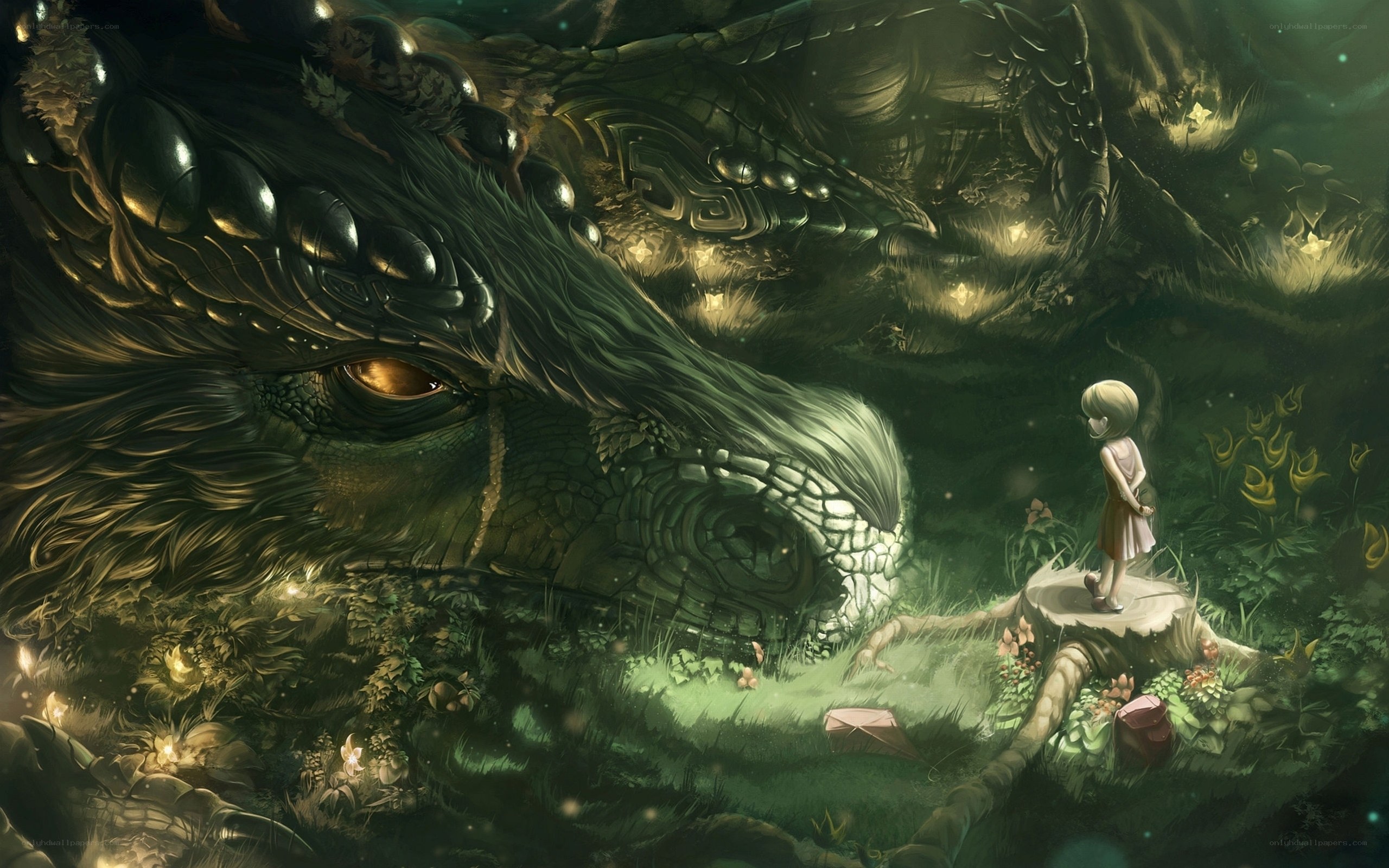 Girl and sleeping dragon