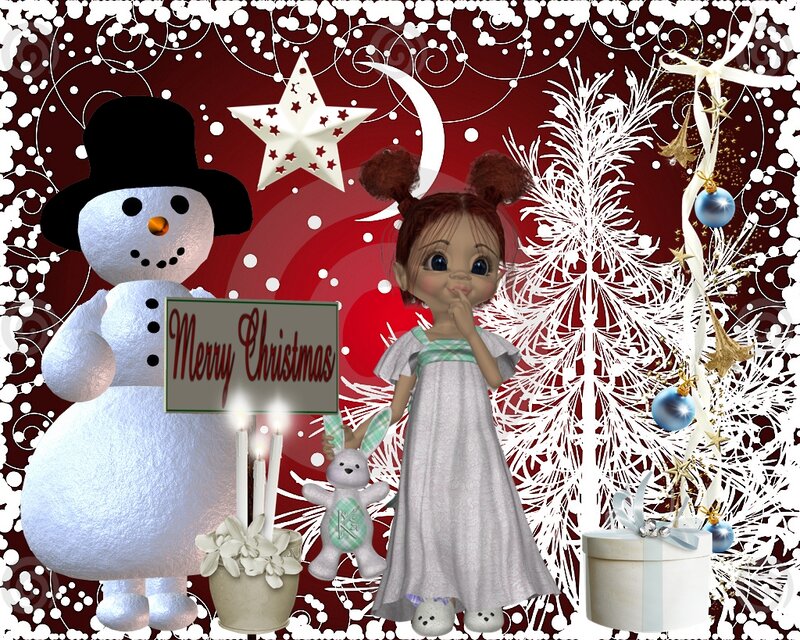 Girl and Snowman