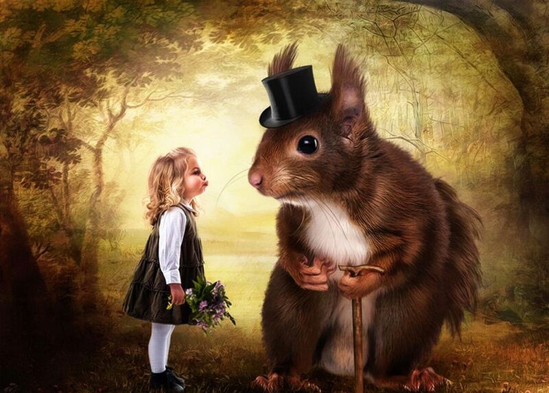 Girl and Squirrel