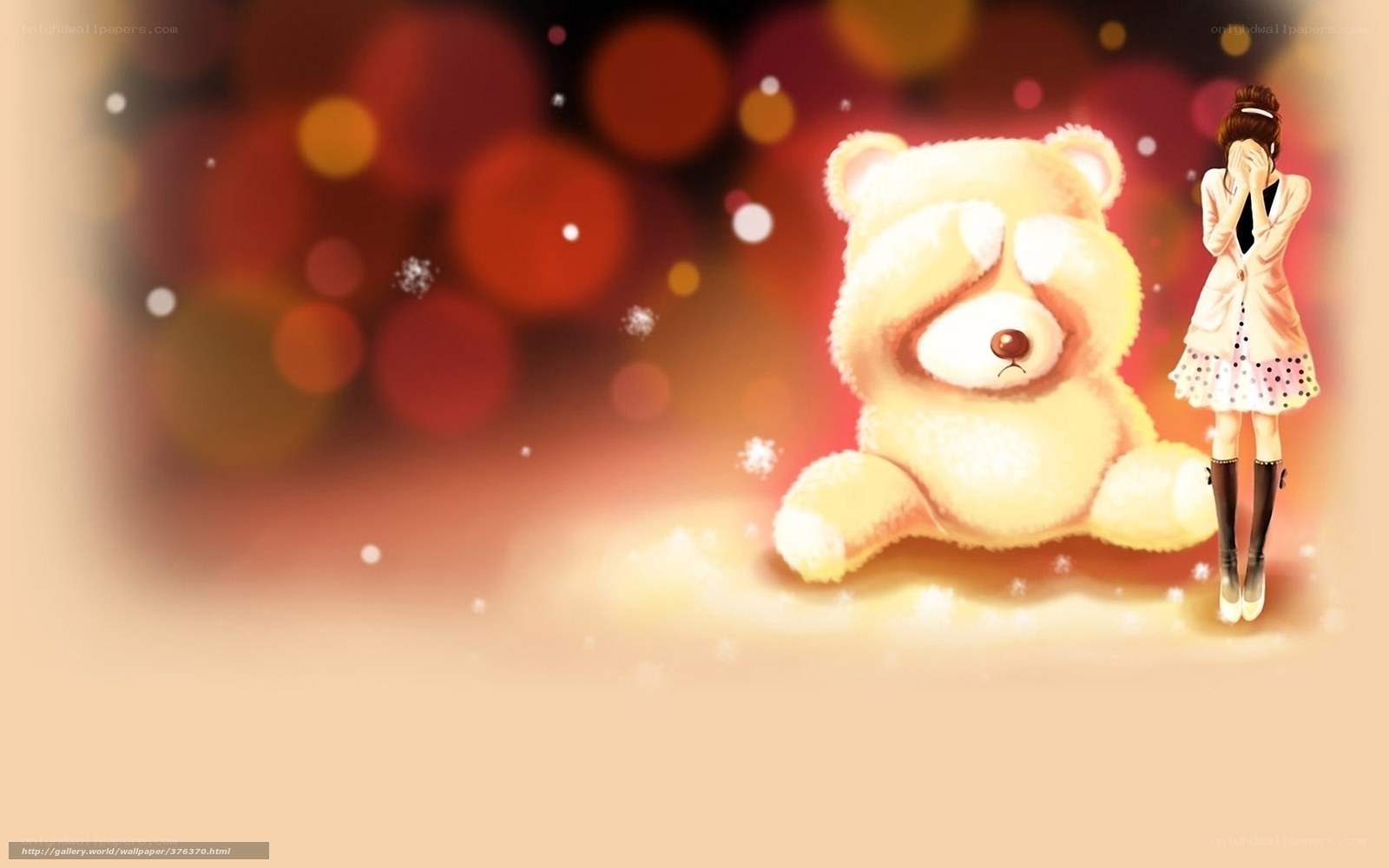 girl and teddy bear wallpaper