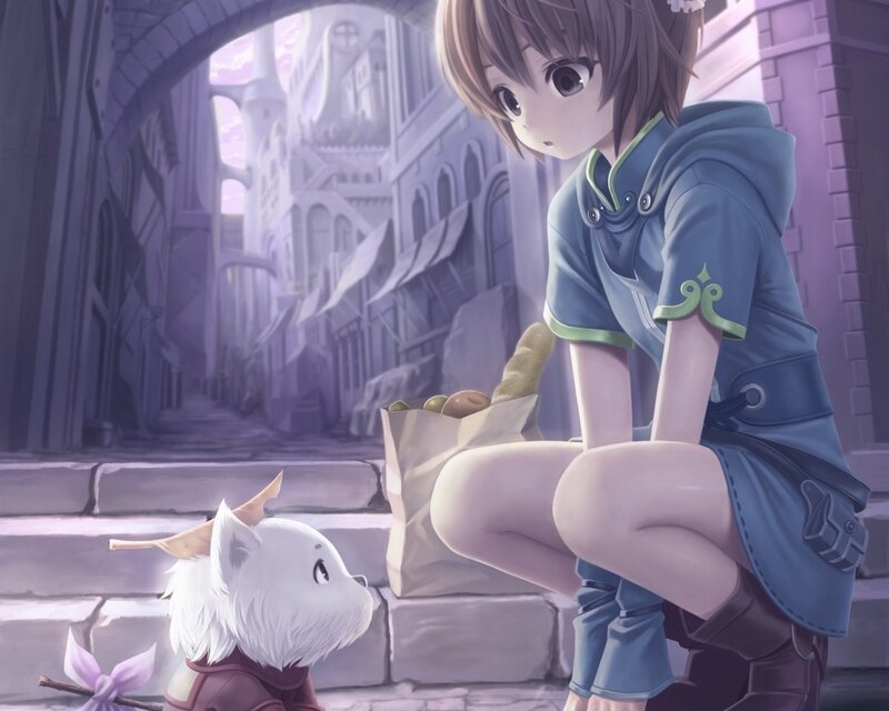Girl and White Creature