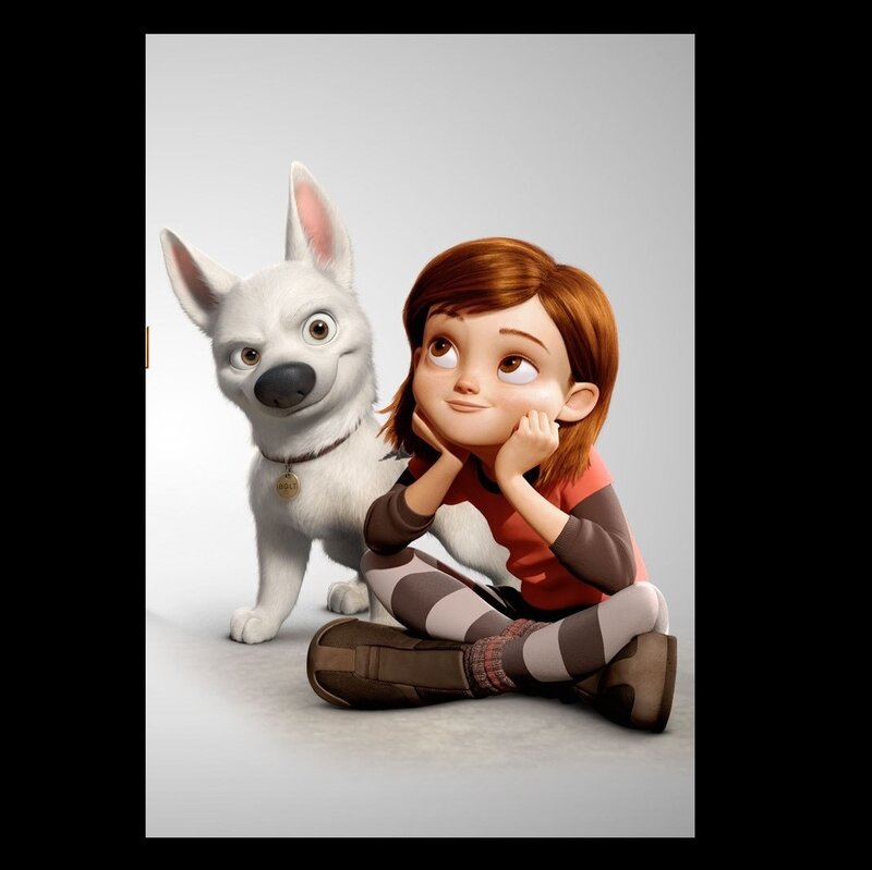 Girl and White Dog