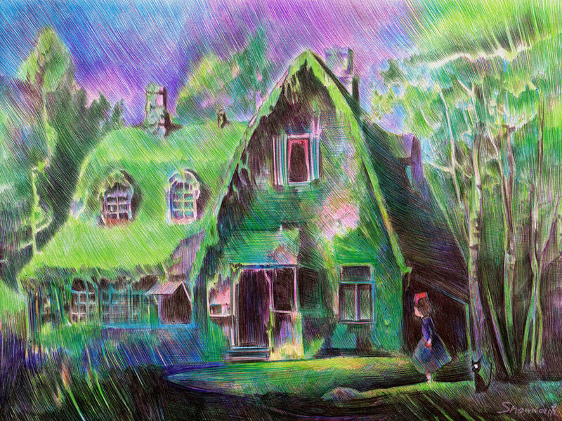Girl at a Green House
