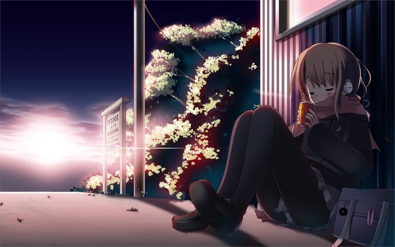 Girl at a train station