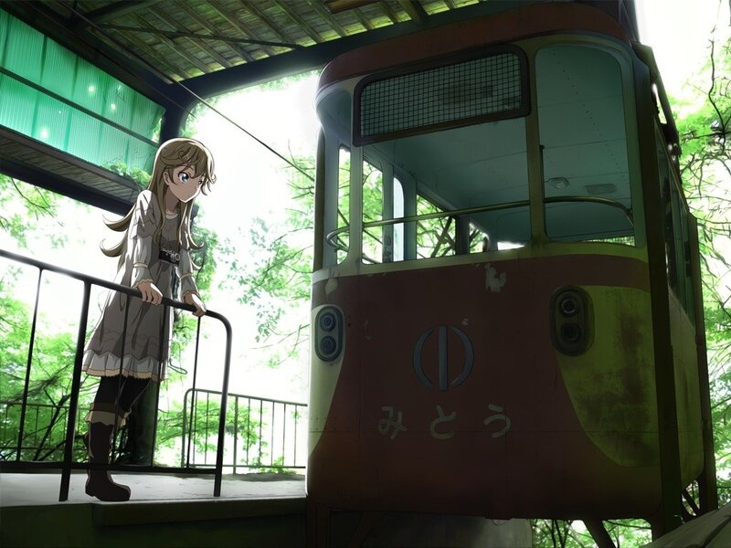 Girl at a train station