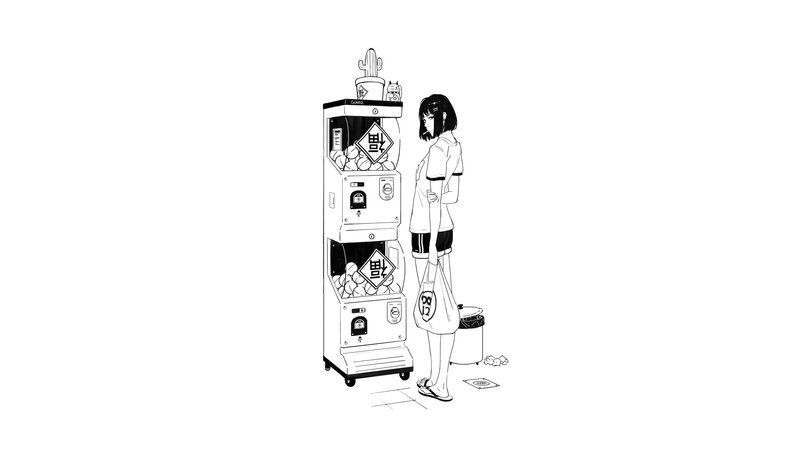 Girl at Claw Machine