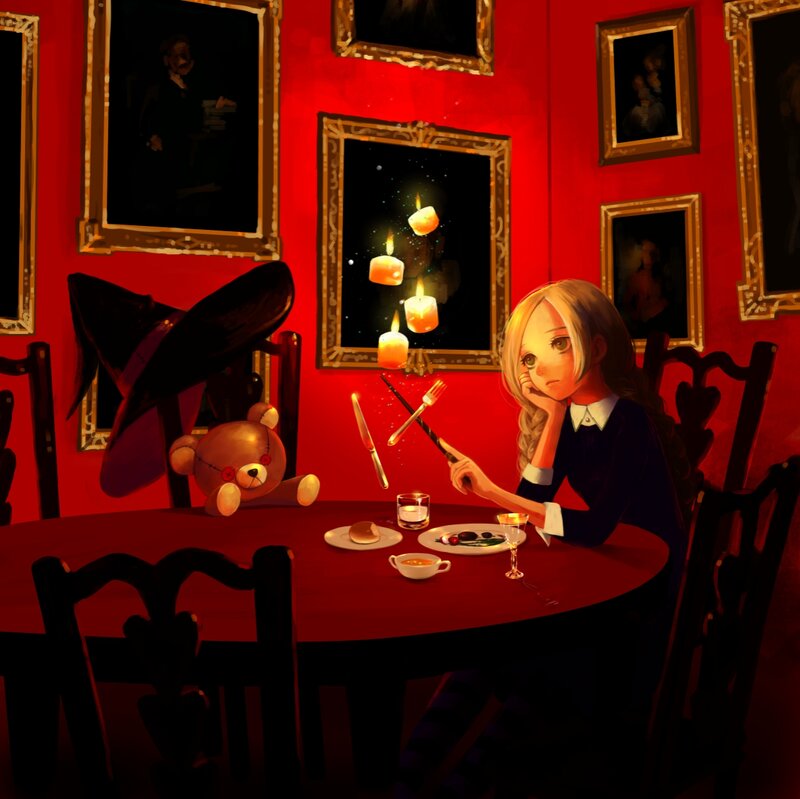 Girl at Dinner Table