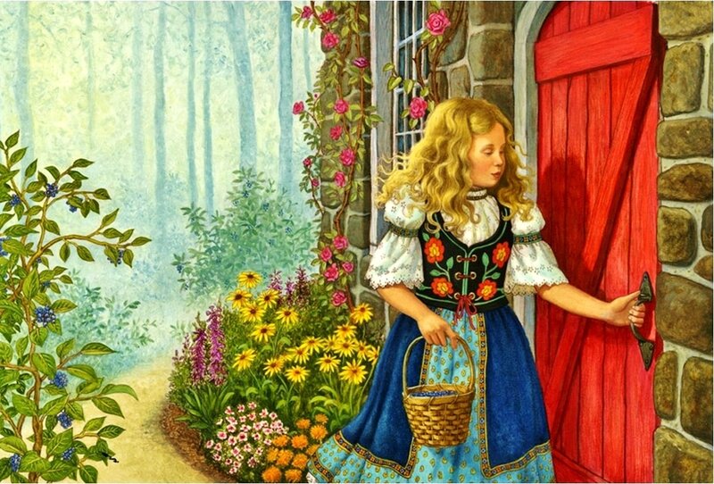 Girl at Red Door — Serene