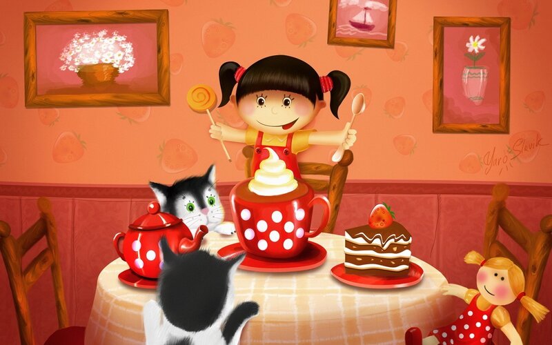 Girl at Tea Party
