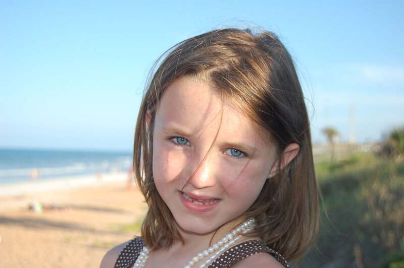 Girl at the Beach — Blue