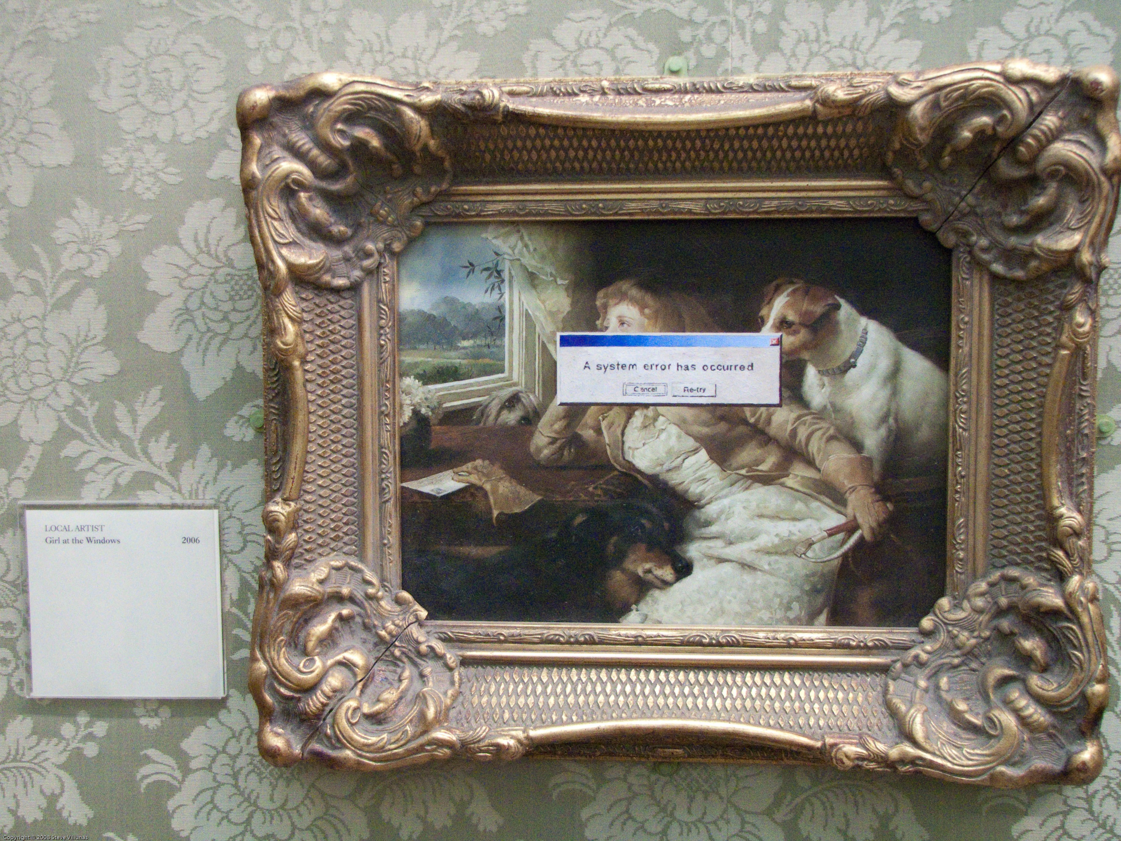 Girl at the Window with error message