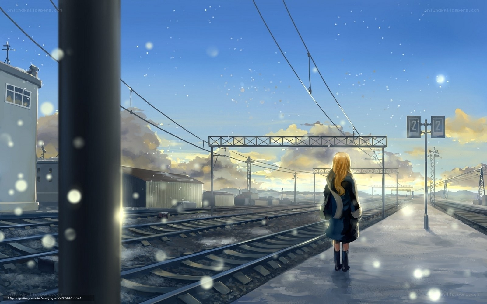 Girl at train station