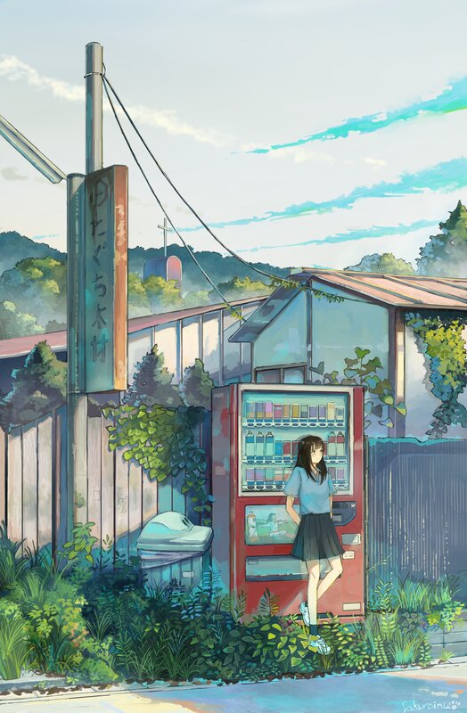 Girl at Vending Machine