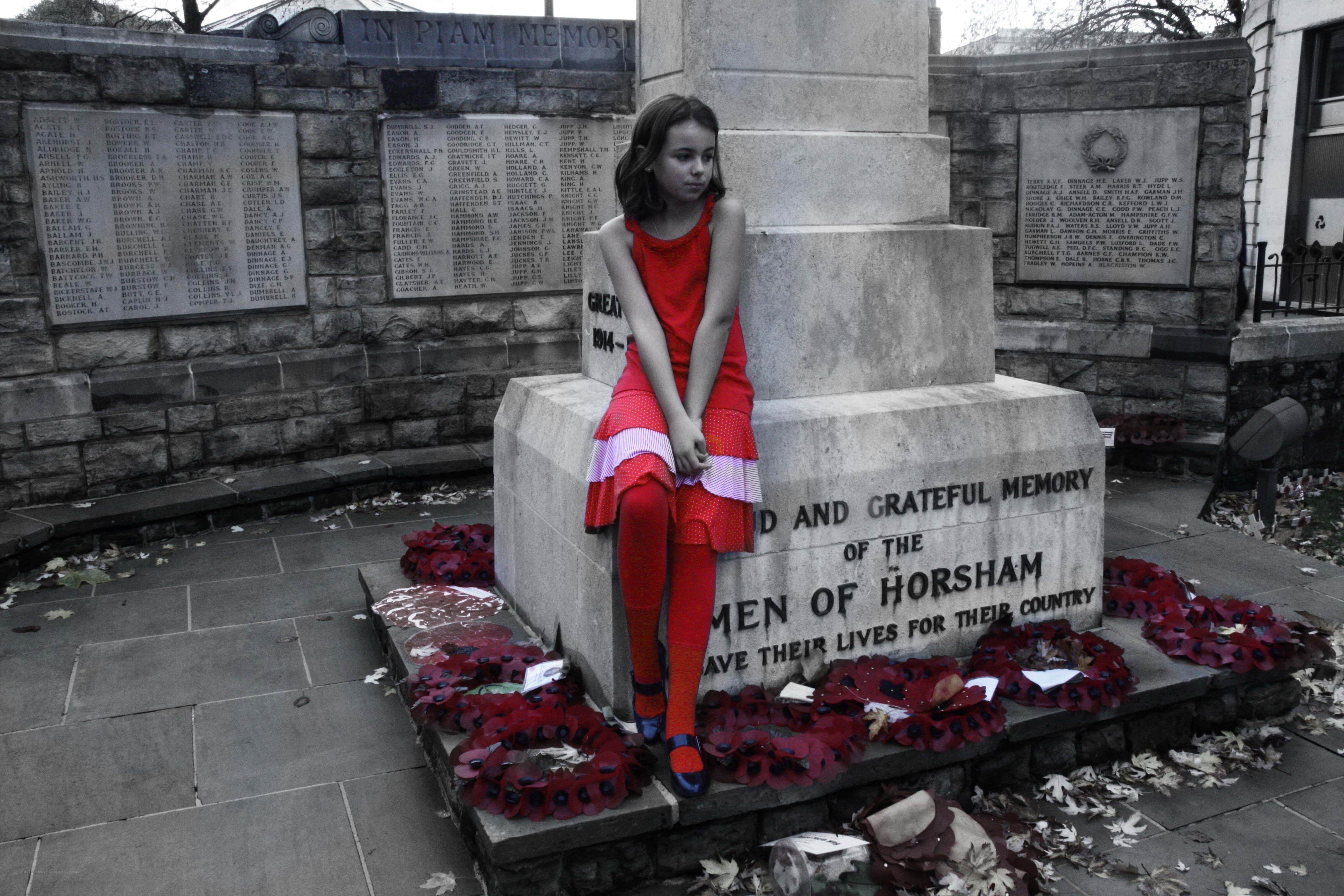 Girl at war memorial
