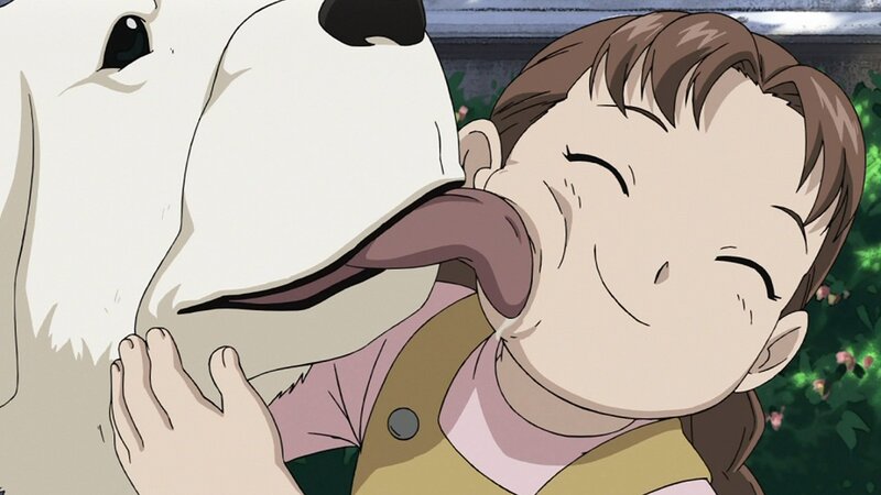 Girl Being Licked by Dog