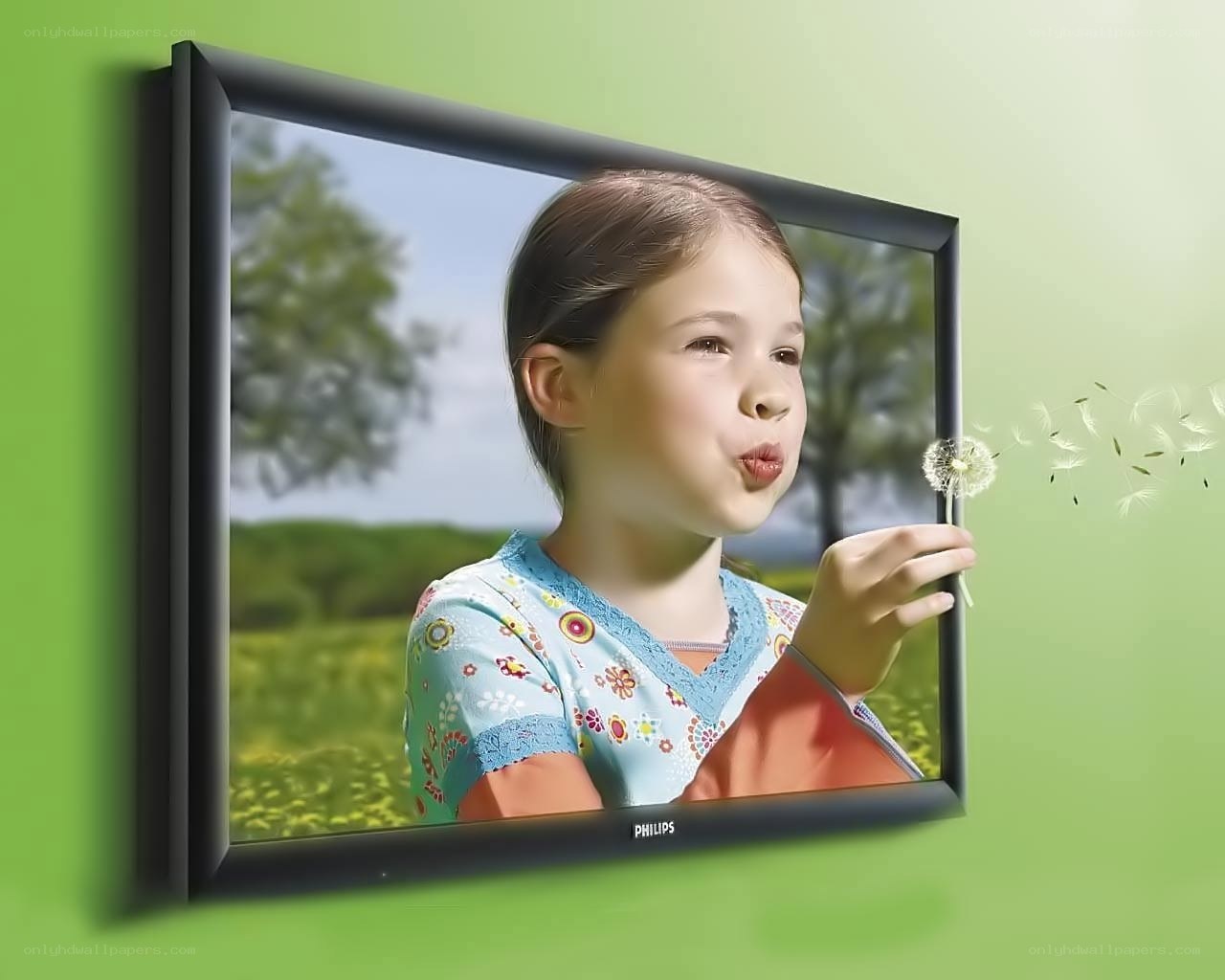 girl blowing dandelion seeds