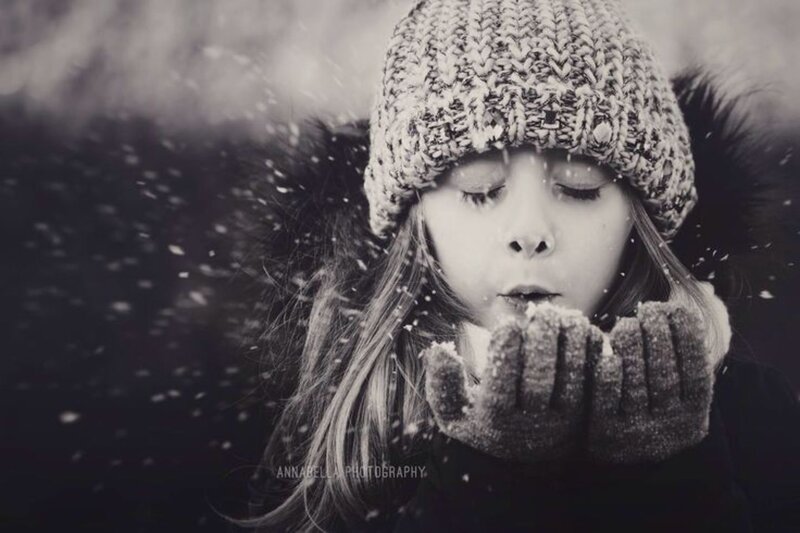 Girl Blowing Snow — Black