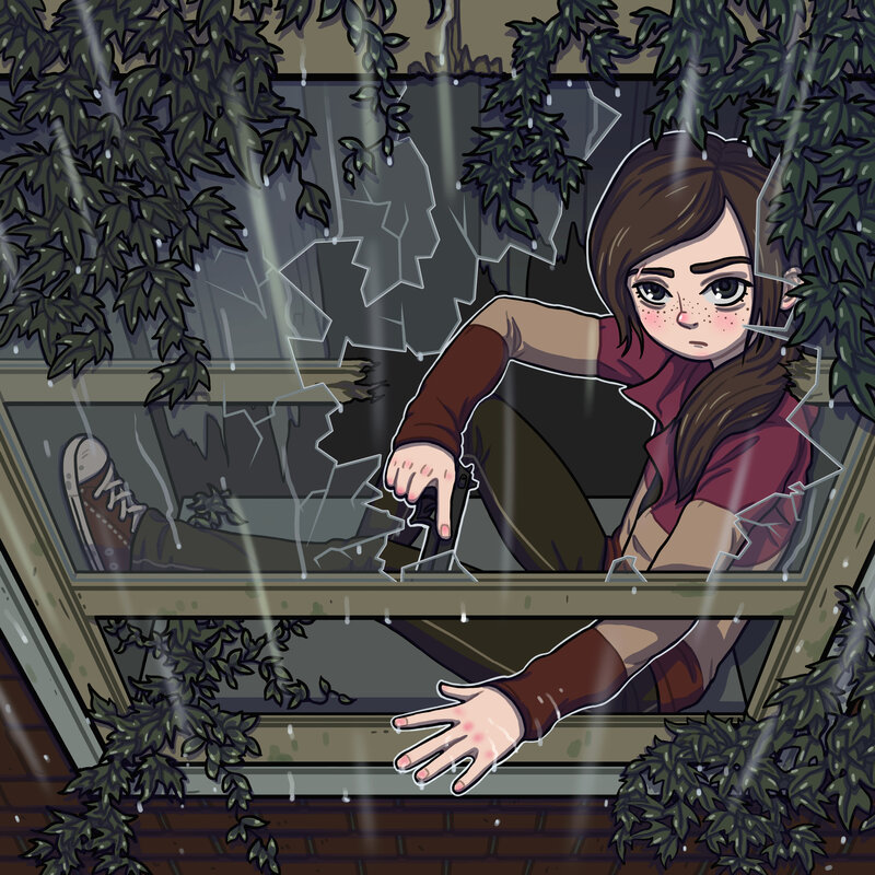 Girl Breaking Window