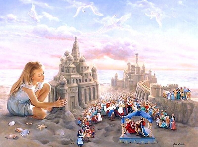 Girl Building Sandcastle