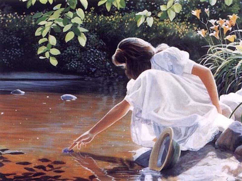 Girl by a Pond