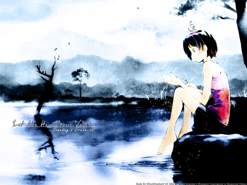 Girl by the lake at dawn