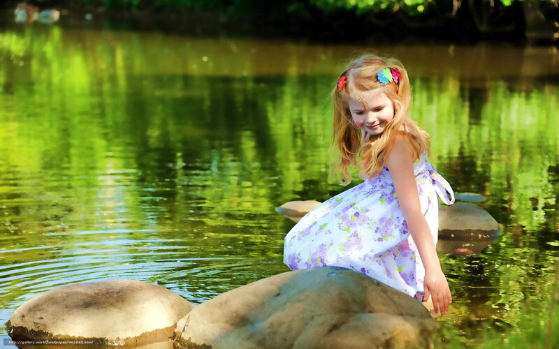 Girl by the pond