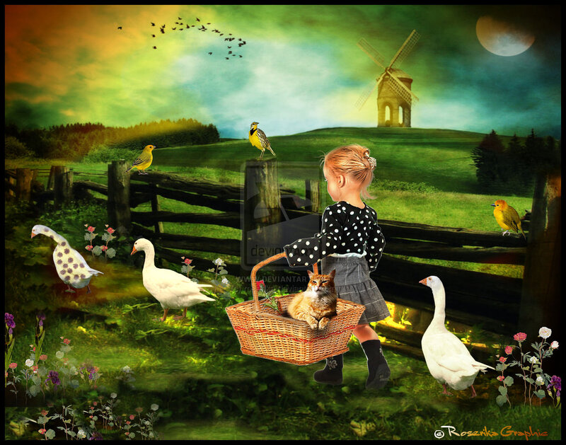 Girl Carrying Basket