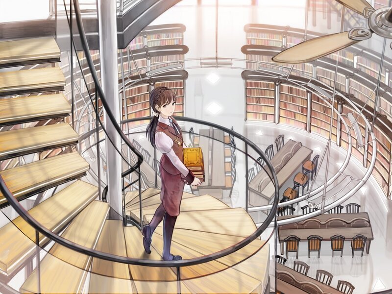Girl Carrying Books