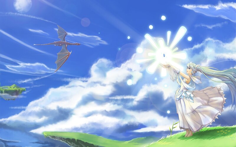 Girl Casting Spell with Dragon
