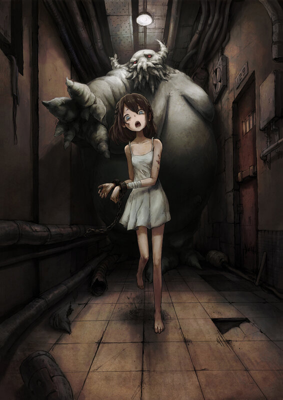 Girl Chained to Monster