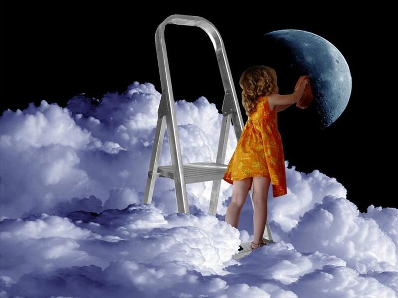 Girl Cleaning Moon