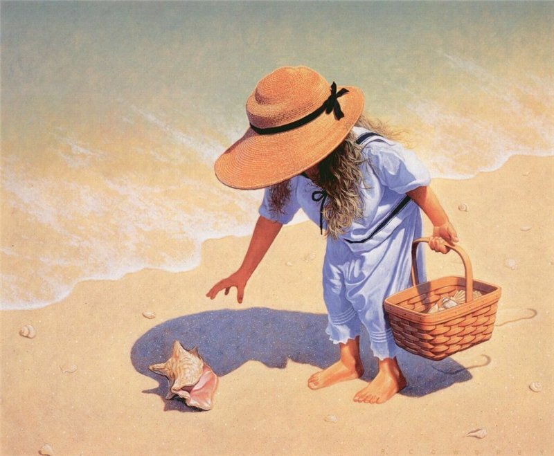 Girl Collecting Seashells