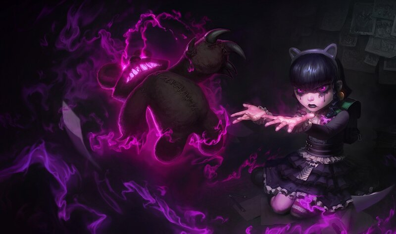 girl conjuring a dark spirit