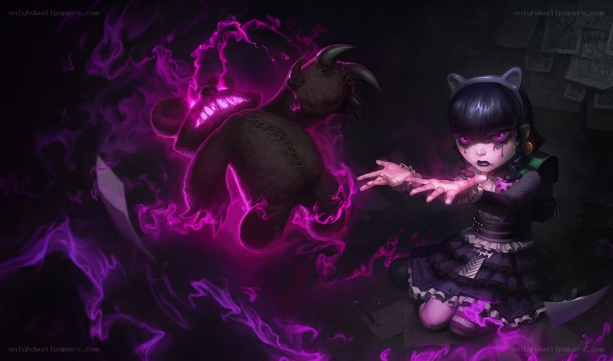 girl conjuring a dark spirit