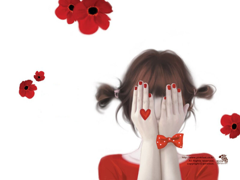 Girl Covering Face — White