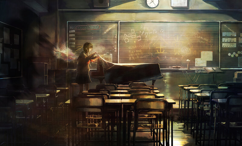 Girl Covering Piano