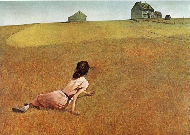 Girl Crawling in Field — Yellow