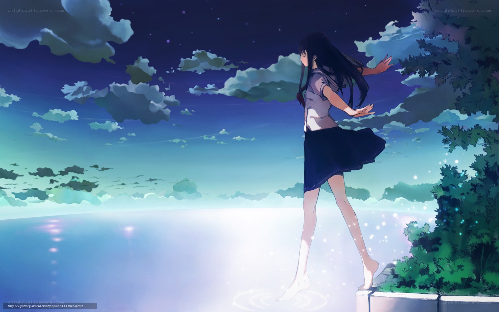 Girl dancing on water