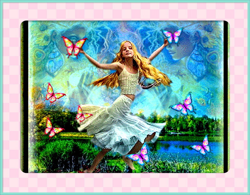 Girl Dancing with Butterflies