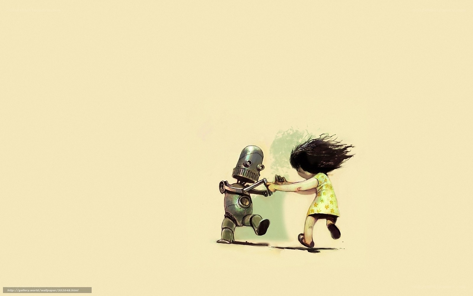 girl dancing with robot