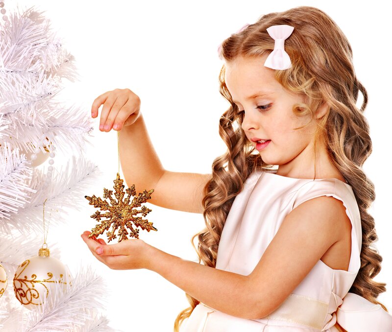 Girl Decorating Tree