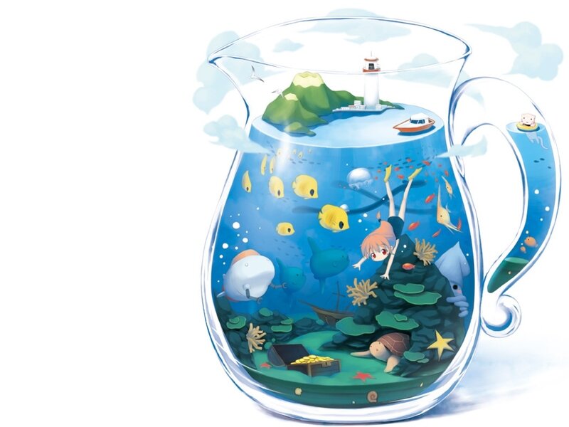 Girl Diving in Pitcher