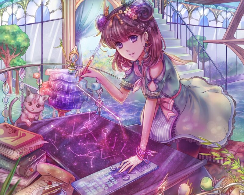 Girl Drawing Constellations