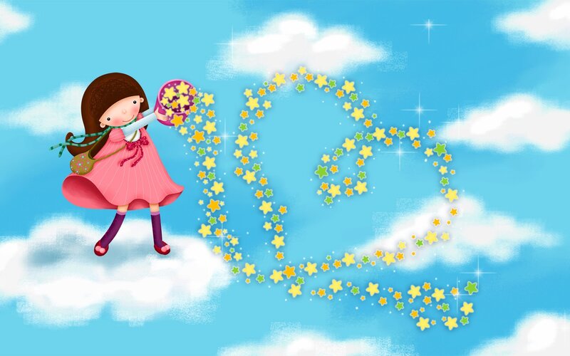 Girl Drawing Stars